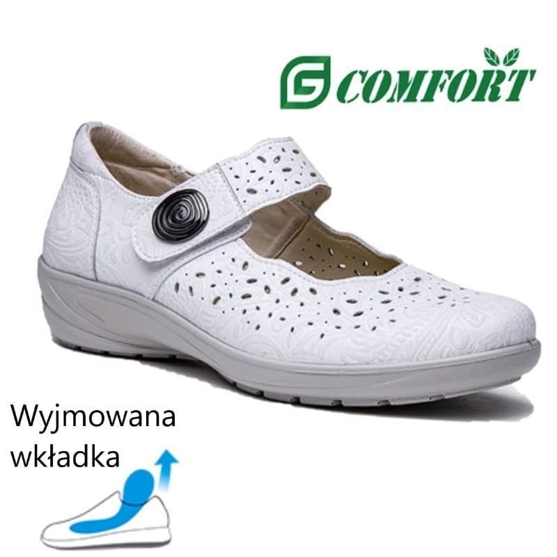 G-Comfort P-9528 półbuty skórzane damskie buty na haluksy i do wkładek ortopedycznych P-9528