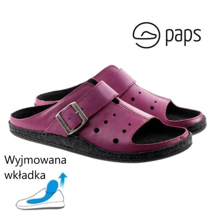 Paps Damskie domowe obuwie do wkładek ortopedycznych np. Vasyli Paps 1050-903  fuksja