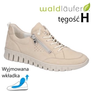 Waldlaufer 916003 skórzane półbuty damskie beżowe trampki