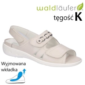 Waldlaufer 684027 skórzane sandały damskie na opuchnięte stopy