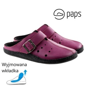 Paps Damskie domowe obuwie do wkładek ortopedycznych np. Vasyli Paps 1051-903  fuksja
