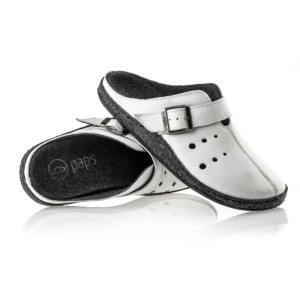 Paps męskie obuwie medyczne klapki do wkładek ortopedycznych np. Vasyli  Paps 1051-102 białe