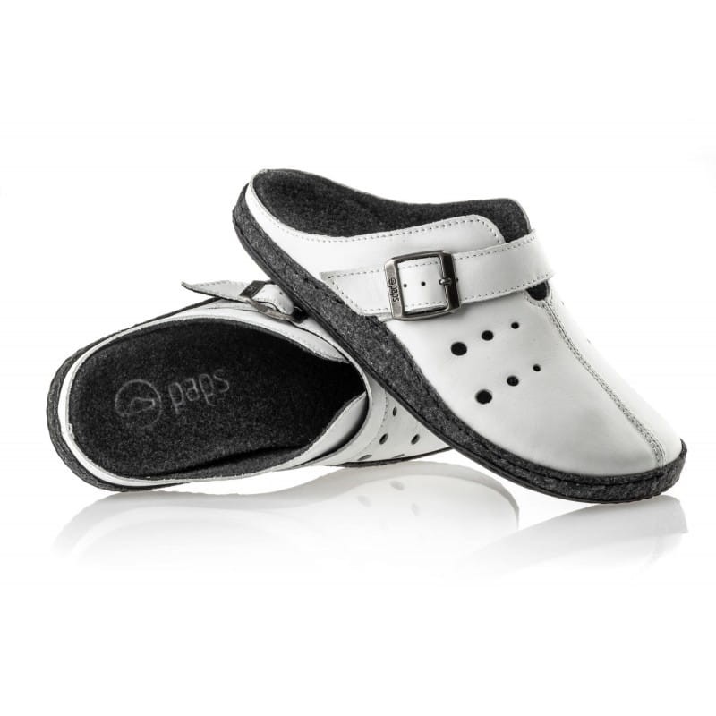 Paps męskie obuwie medyczne klapki do wkładek ortopedycznych np. Vasyli  Paps 1051-102 białe