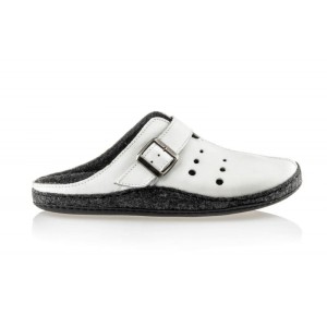 Paps męskie obuwie medyczne klapki do wkładek ortopedycznych np. Vasyli  Paps 1051-102 białe