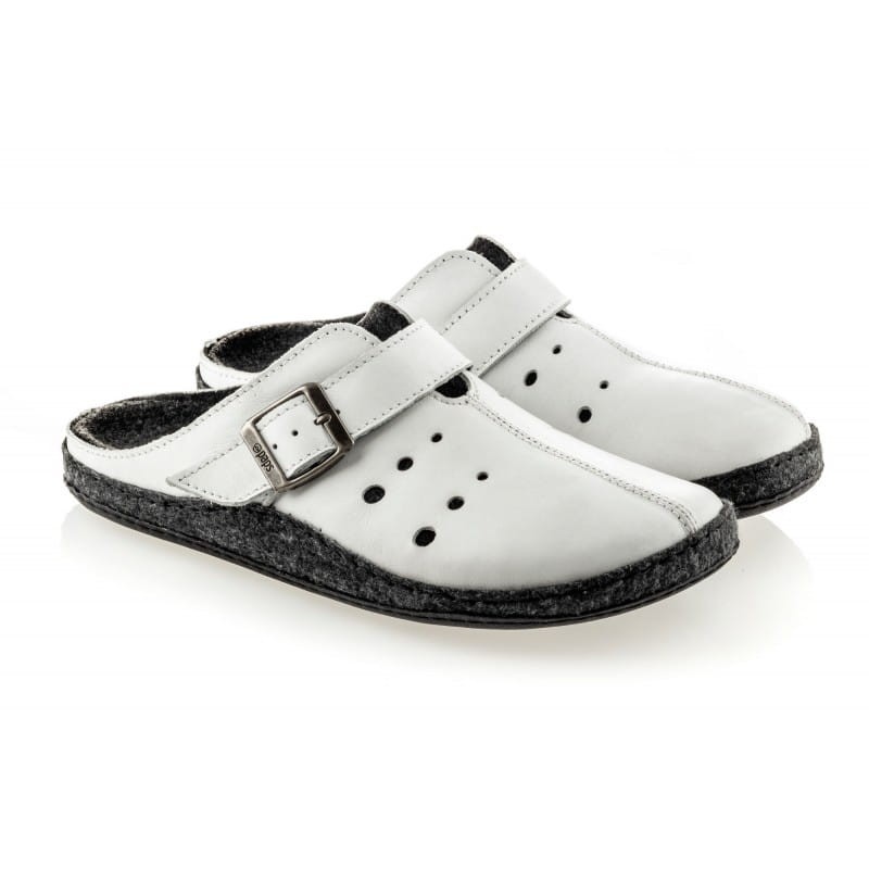 Paps męskie obuwie medyczne klapki do wkładek ortopedycznych np. Vasyli  Paps 1051-102 białe