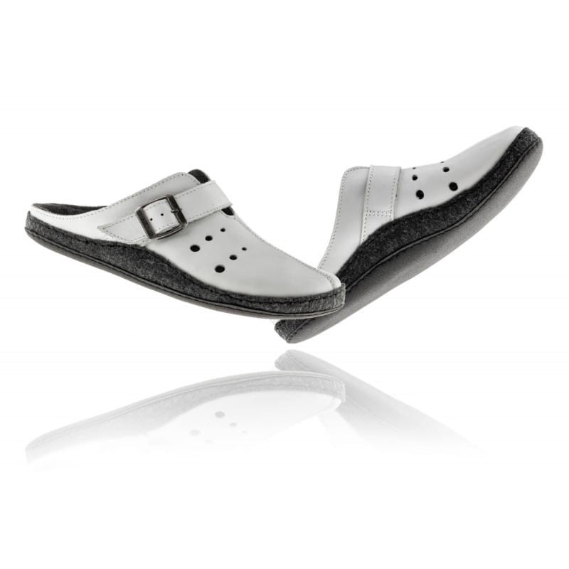 Paps męskie obuwie medyczne klapki do wkładek ortopedycznych np. Vasyli  Paps 1051-102 białe