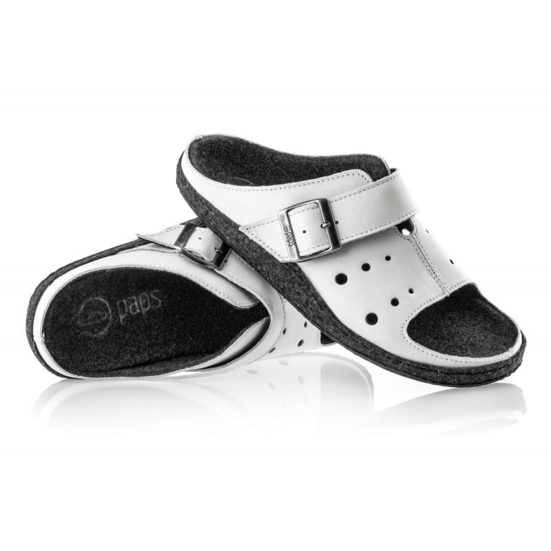 Paps męskie obuwie medyczne klapki do wkładek ortopedycznych np. Vasyli  Paps 1050-102 białe