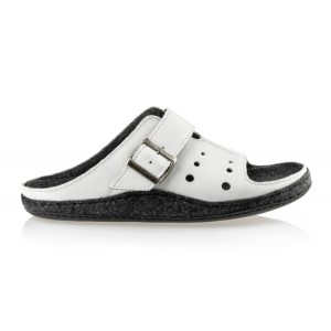 Paps męskie obuwie medyczne klapki do wkładek ortopedycznych np. Vasyli  Paps 1050-102 białe