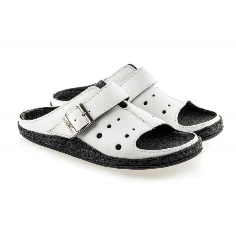 Paps męskie obuwie medyczne klapki do wkładek ortopedycznych np. Vasyli  Paps 1050-102 białe