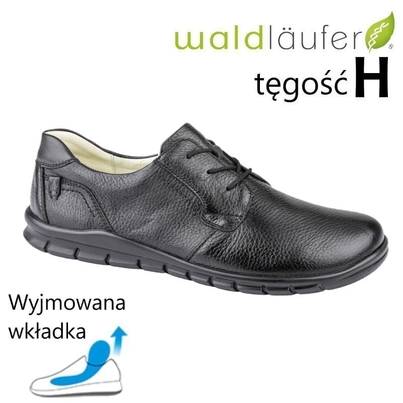 Waldlaufer 366006 skórzane półbuty męskie tęgość H obuwie z jeleniej skóry