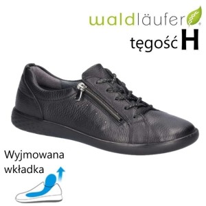 Waldlaufer 947001 skórzane damskie czarne półbuty
