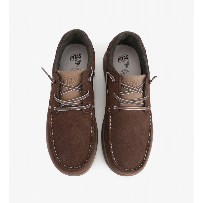 PITAS ultralekkie skórzane półbuty Pitas JAVA MARRON