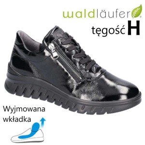 Waldlaufer 913001 skórzane damskie czarne półbuty