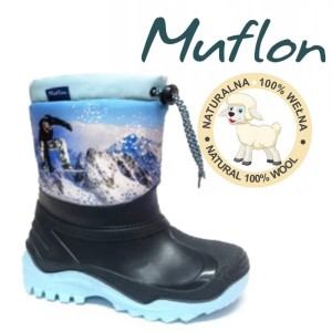 Muflon śniegowce dziecięce ocieplane wełną