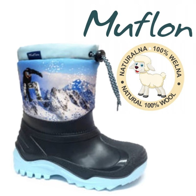 Muflon śniegowce dziecięce ocieplane wełną