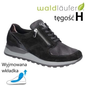 Waldlaufer 364H15 skórzane damskie czarne półbuty na haluksy