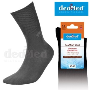 Skarpetki zdrowotne z wełną merynosową  bezuciskające cienkie wełniane