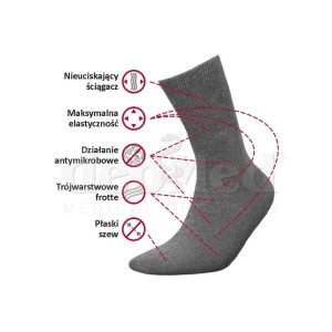 Skarpetki zdrowotne frotte o maksymalnej rozciągliwości  bezuciskowe                          bezuciskające