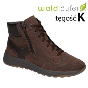 Waldlaufer 662801 skórzane botki męskie tęgość K obuwie na opuchnięte nogi
