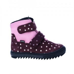 Mazurek 1370 M skórzane buty dziecięce na rzepy dla dziewczynki z membraną wodoodporną