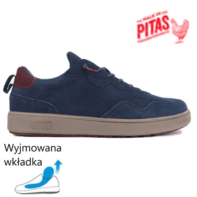 PITAS ultralekkie skórzane półbuty Pitas KUME AZUL