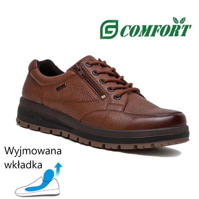 G-COMFORT trekkingowe skórzane półbuty męskie z membraną wodoodporną A913C