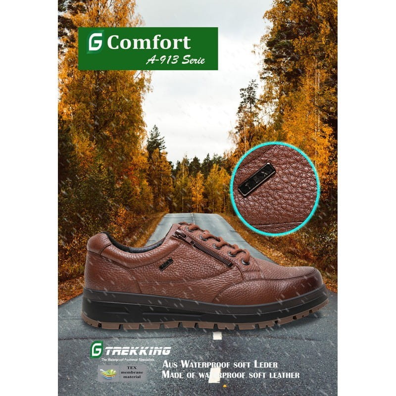 G-COMFORT trekkingowe skórzane półbuty męskie z membraną wodoodporną A913C