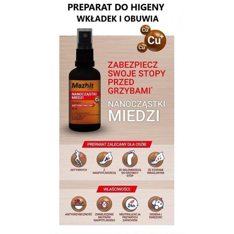 NANOCZĄSTKI MIEDZI 30ml Mazbit preparat antygrzybiczny
