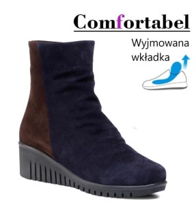 Comfortabel 962318 skórzane botki buty na koturnie