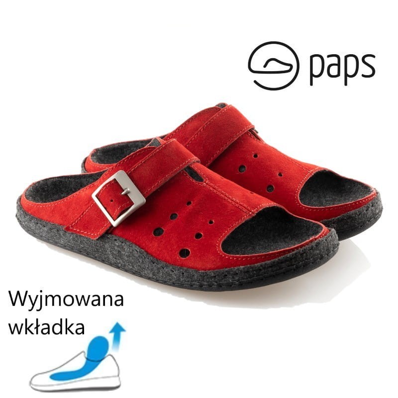 Paps damskie kapcie domowe ME 1050, buty do wkładek ortopedycznych np. Vasyli