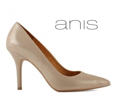 Anis szpilki skórzane beżowe ANIS 4372 czółenka capucino perła