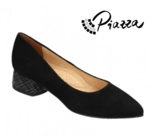 Piazza 930004 skórzane czółenka damskie 930004-01CZARNE