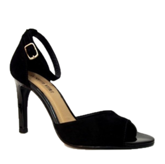 Loretta Vitale 90532 skórzane sandały damskie czarne szpilki