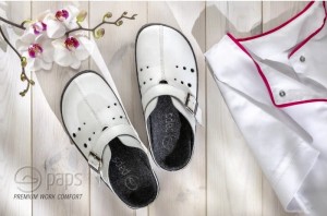 Paps męskie obuwie medyczne klapki do wkładek ortopedycznych np. Vasyli  Paps 1051-102 białe