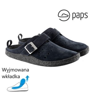 Paps damskie obuwie domowe model 1051-837 Navy Blue buty do wkładek ortopedycznych np. Vasyli