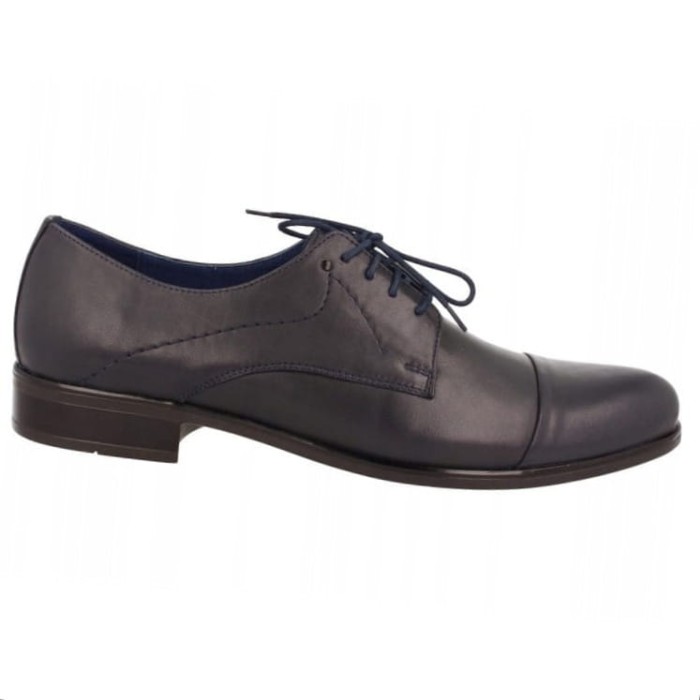 Półbuty męskie skórzane EFEKT 298 czarne wizytowe