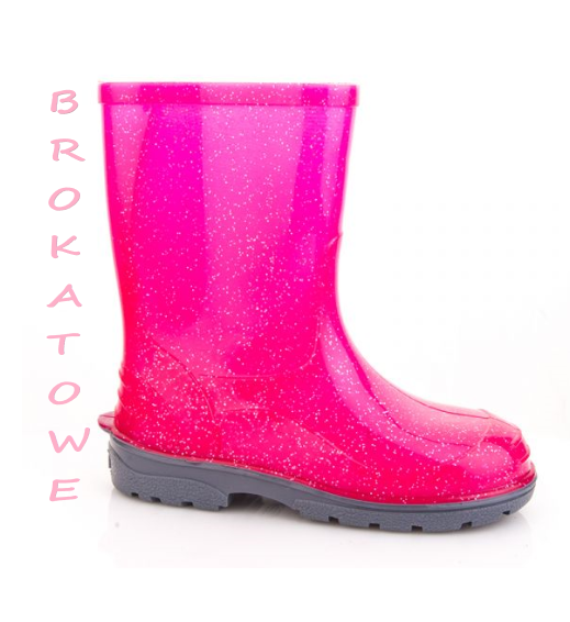 Kalosze dziecięce różowe z brokatem  Eliza
