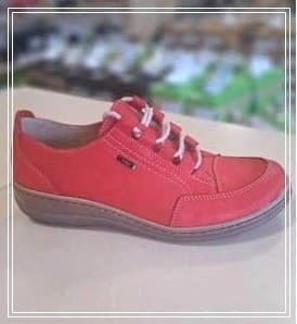 Helios 408 Profilaktyczne zdrowotne półbuty damskie wiązane czerwone