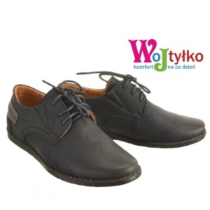 Wojtyłko 1377 dziecięce półbuty chłopięce wizytowe komunijne garniturowe granatowe