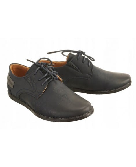 Wojtyłko 1377 dziecięce półbuty chłopięce wizytowe komunijne garniturowe granatowe